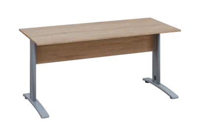 EPK 17 - 16 stůl kancelářský, kovová podnož stříbrná, deska 18 mm, široký 1600 mm, dub bardolino